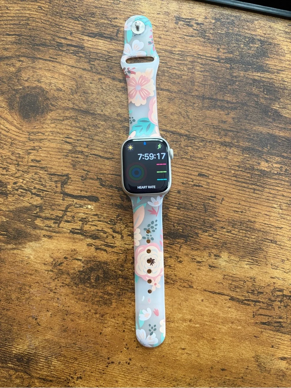 Apple Watch with Floral Mint and Pink Band